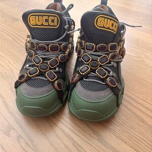 Gucci Sneakers with Green and Black Accents
